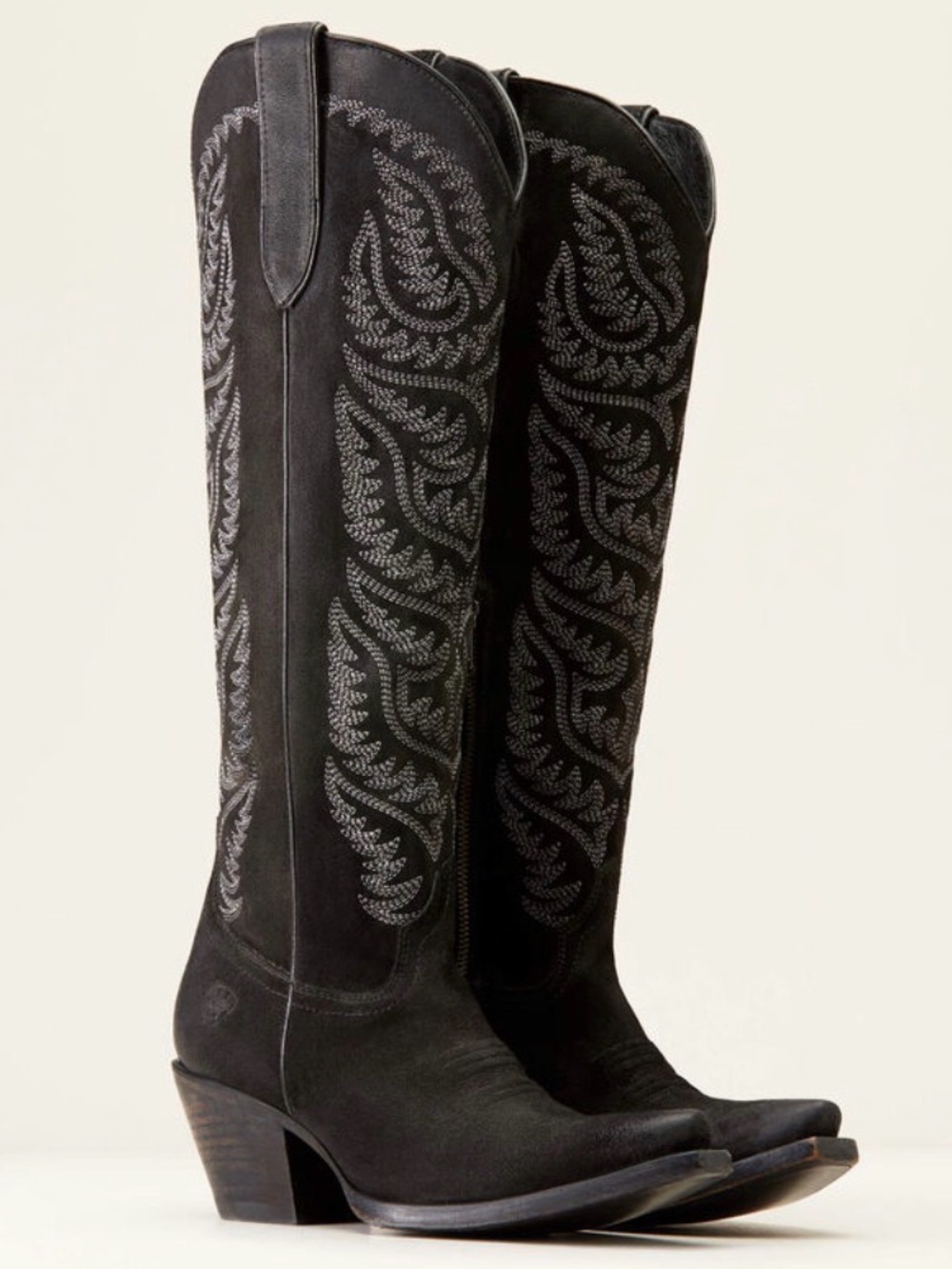NEW Ariat Black GENUINE LEATHER Suede Distressed Laramie Western TALL Boots SZ 9 - Picture 6 of 16